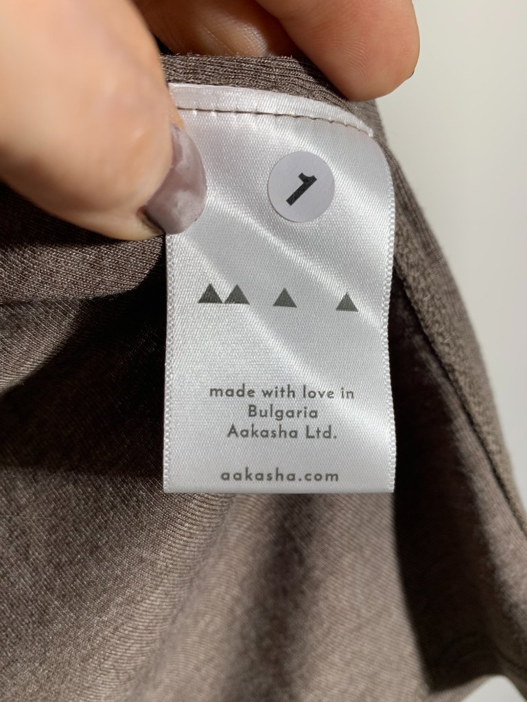 Aakasha Brown Turtleneck Top Asymmetric Tulip Hem Raw Edge Dystopian Nwot M — image 7 of 8